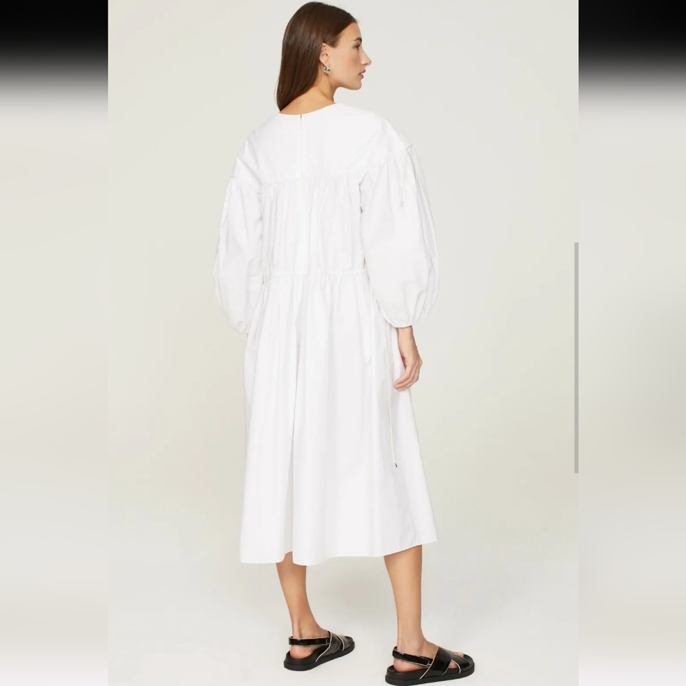 Rosetta Getty White Cinched Midi Dress Size S - Picture 3 of 10